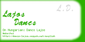 lajos dancs business card